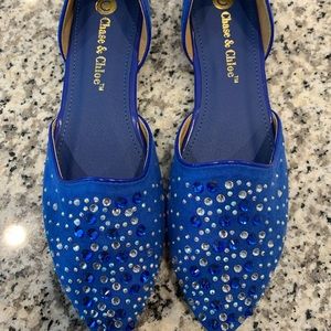 Blue studded size 8.5 flats